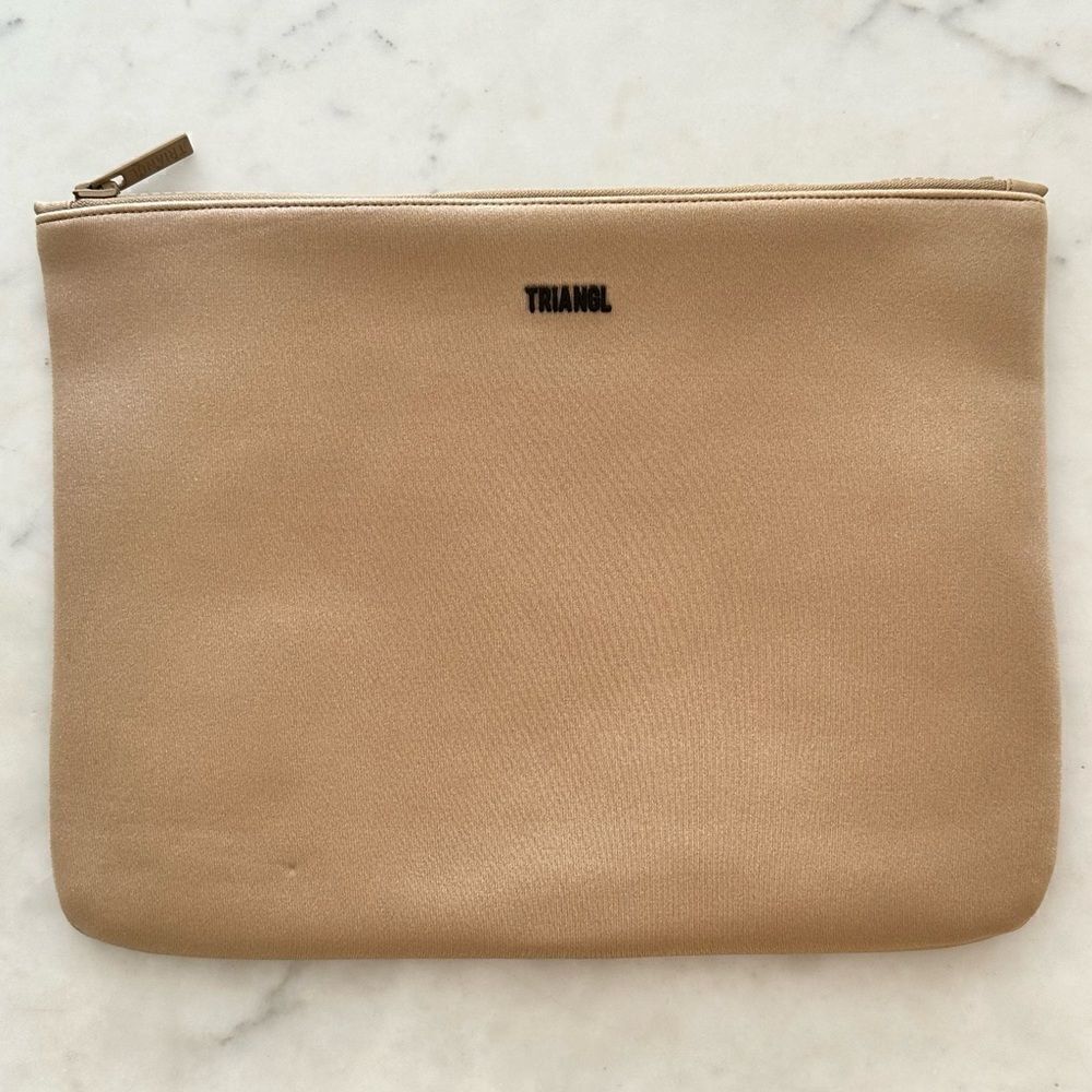 TRIANGL NEOPRENE Swim Travel or Makeup Bag Gold NEW